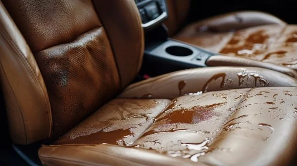 Auto Ledersitze nasse Flecken