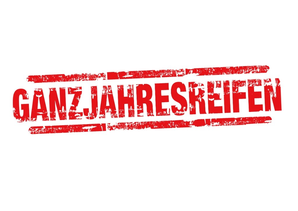 Ganzjahresreifen als Text in roter Schrift