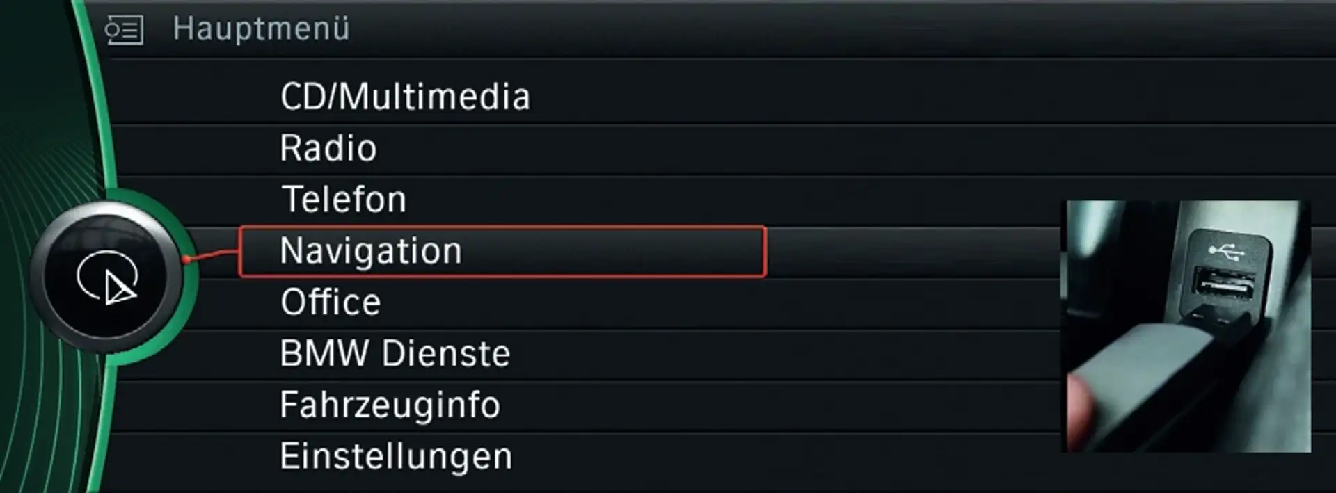 BMW Display Navigation Schritt 1