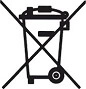 Symbol durchgestrichene Mülltonne