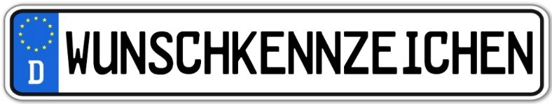 Ein Kennzeichen mit dem Inhalt "WUNSCHKENNZEICHEN"