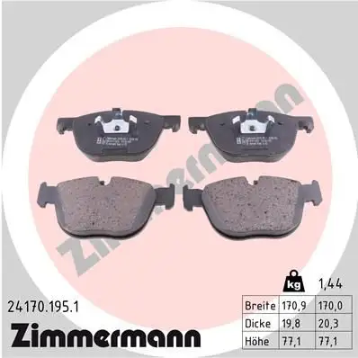 ZIMMERMANN Bremsbelagsatz, Scheibenbremse IZIN241701951