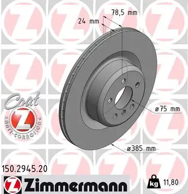 ZIMMERMANN Bremsscheibe 4250238768524