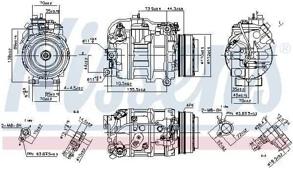 NISSENS Kompressor, Klimaanlage 5707286403635
