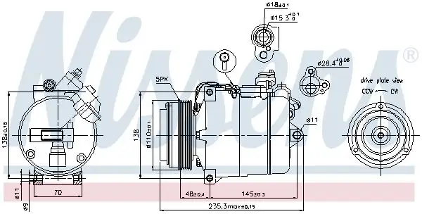 NISSENS Kompressor, Klimaanlage INIS89034