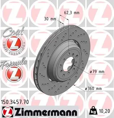 ZIMMERMANN Bremsscheibe 4250238741893