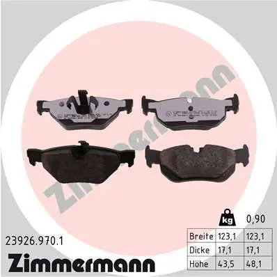 ZIMMERMANN Bremsbelagsatz, Scheibenbremse IZIN239269701