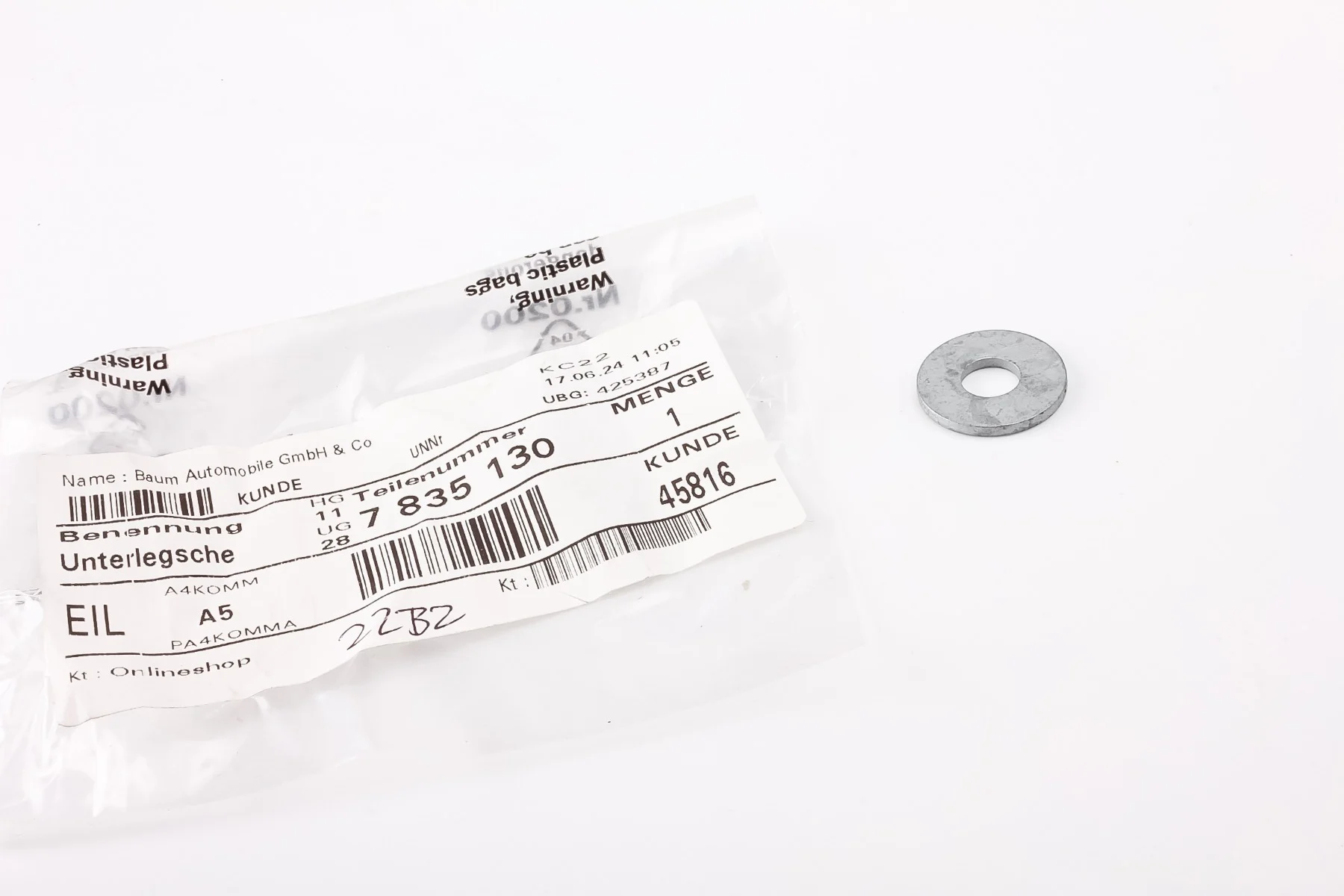Original BMW Unterlegscheibe 11287835130-3