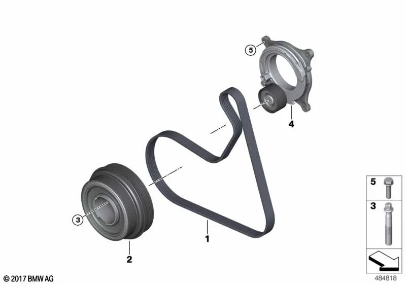 BMW Keilrippenriemen 2er G42 3er G20 G21 G28 4er G22 G23 G26 5er G30 G31 6er G32 X3 G01 X4 G02 X5 G05