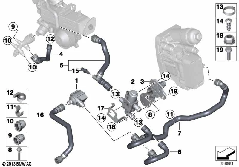 BMW Kühlmittelschlauch 5er F10 F11 X3 F25 X5 F15