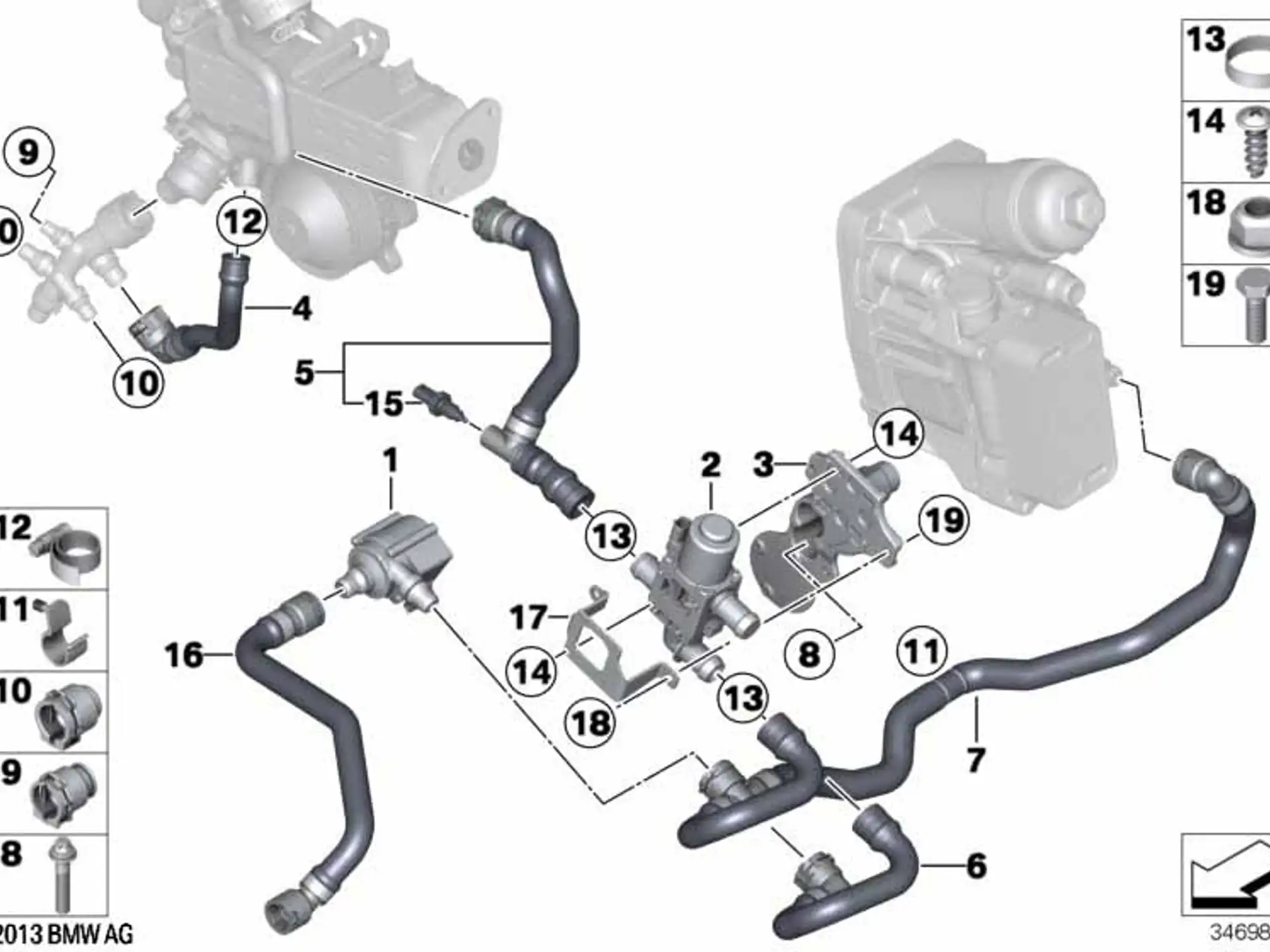 BMW Kühlmittelschlauch 5er F10 F11 X3 F25 X5 F15