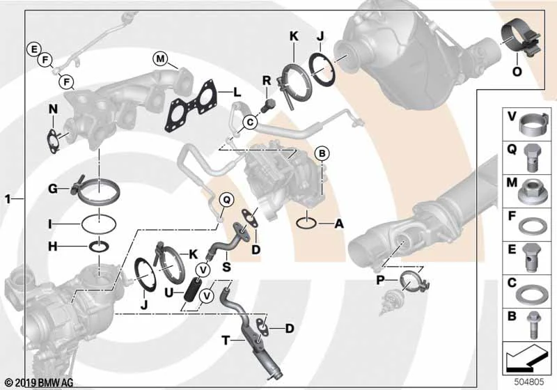 BMW Anbausatz Abgasturbolader 2er F45 F46 X1 F48