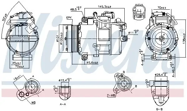 NISSENS Kompressor, Klimaanlage 5707286382657
