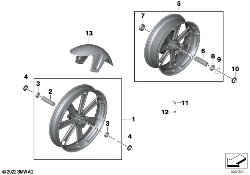 BMW Motorrad Abdeckung Vorderrad K34 K35