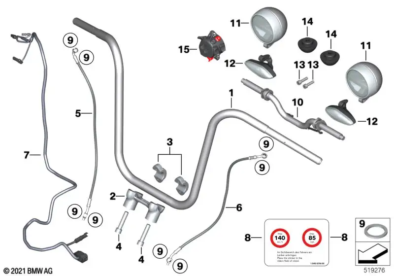 BMW Motorrad Kabelbaum Lenker links K34