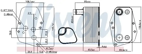 NISSENS Ölkühler, Motoröl 5707286411654