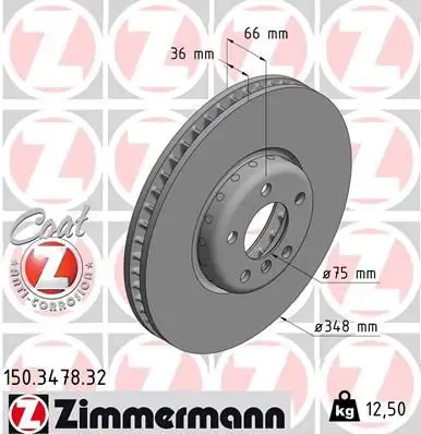 ZIMMERMANN Bremsscheibe IZIN150347832