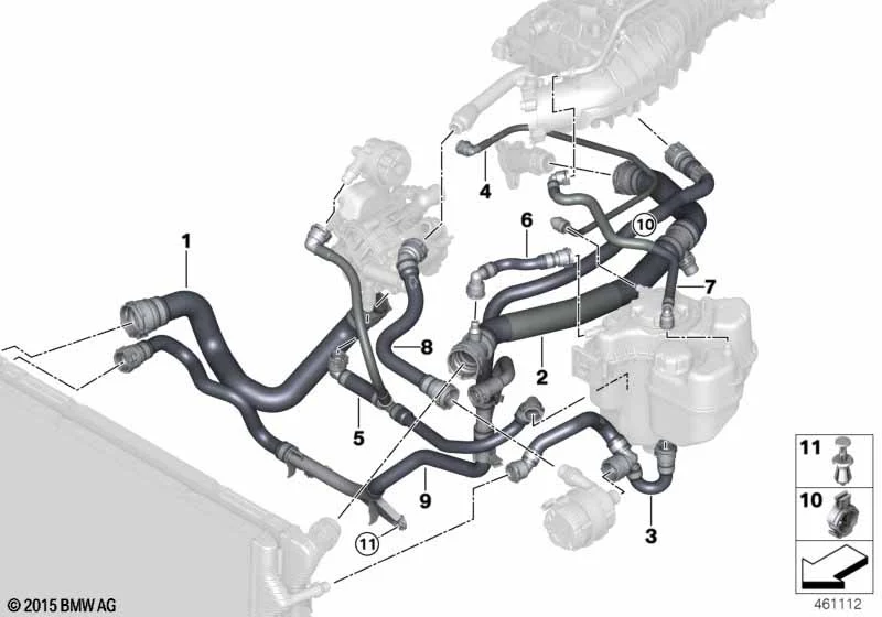 BMW Schlauch Zylinderkopf-Ausgleichsbehälter 1er F20 F21 2er F22 F23 3er F30 F31 F34 4er F32 F33 F36
