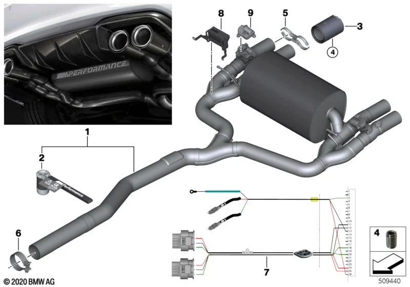 BMW M Performance Kabelbaum Klappenschalldämpfer M2 F87 