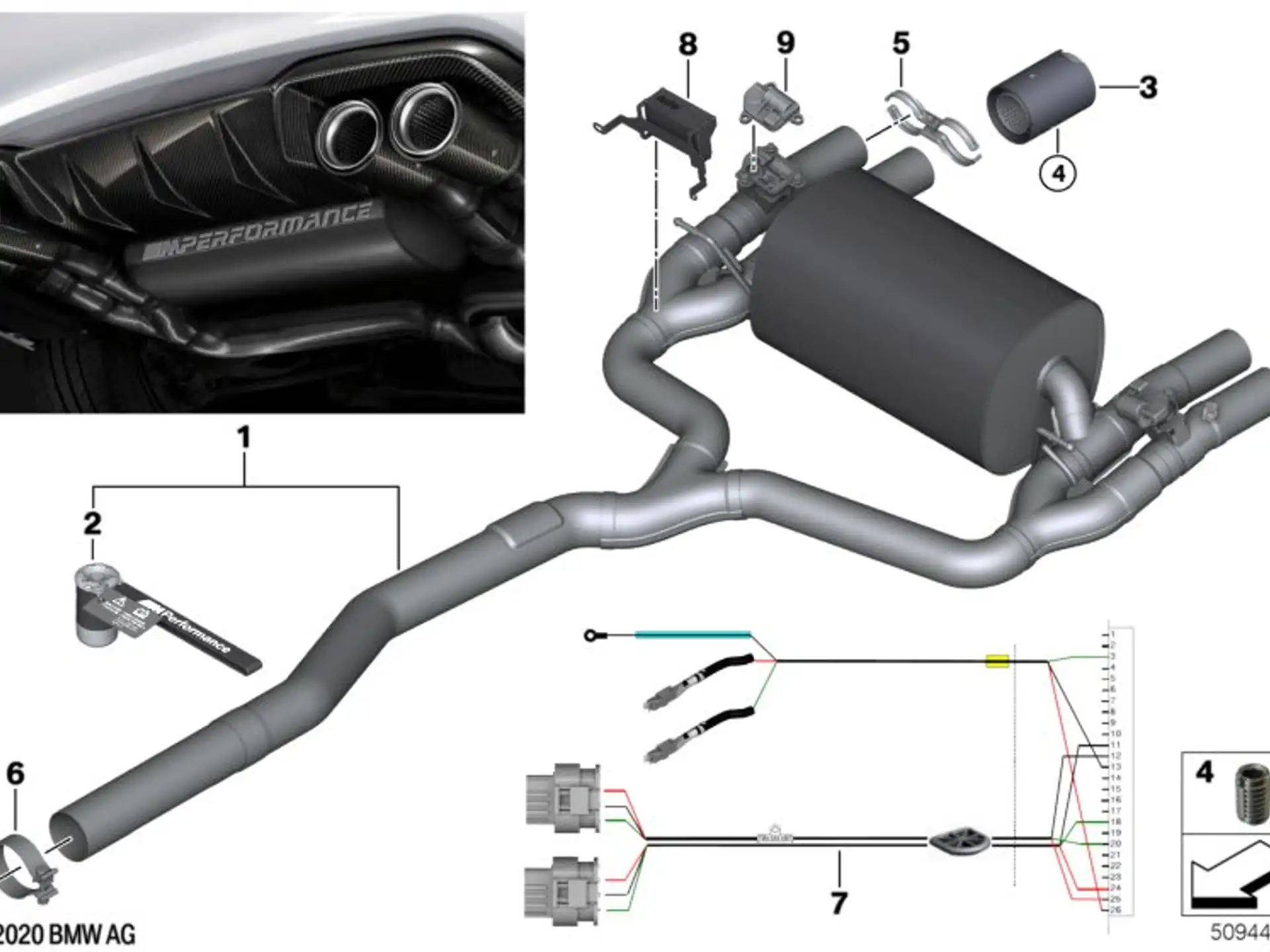 BMW M Performance Kabelbaum Klappenschalldämpfer M2 F87