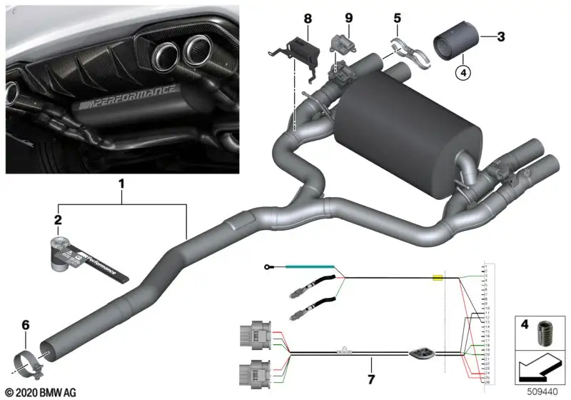 BMW M Performance Kabelbaum Klappenschalldämpfer M2 F87