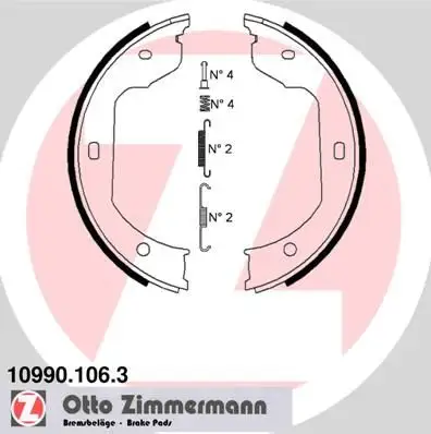 ZIMMERMANN Bremsbackensatz, Feststellbremse 4250238721840