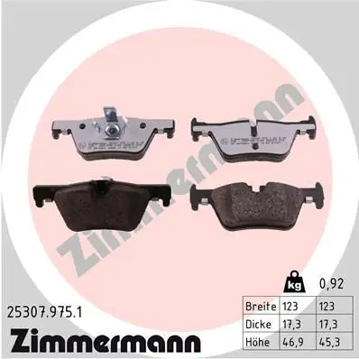 ZIMMERMANN Bremsbelagsatz, Scheibenbremse IZIN253079751