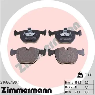 ZIMMERMANN Bremsbelagsatz, Scheibenbremse 4250238734925