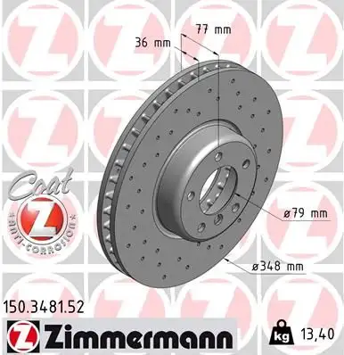 ZIMMERMANN Bremsscheibe 4250238752875