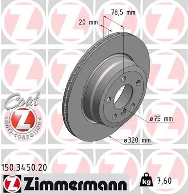 ZIMMERMANN Bremsscheibe IZIN150345020