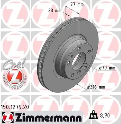 ZIMMERMANN Bremsscheibe IZIN150127920