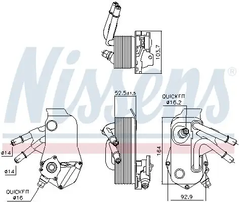 NISSENS Ölkühler, Automatikgetriebe INIS91224