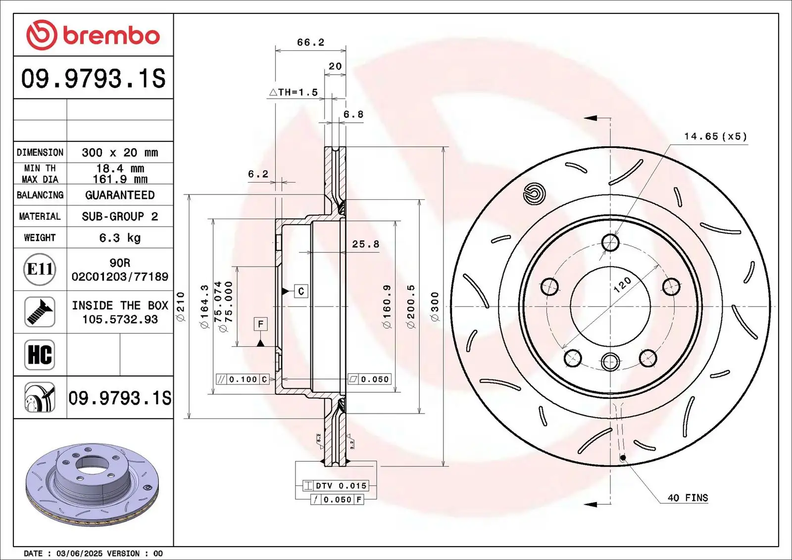BREMBO Bremsscheibe 8020584345320