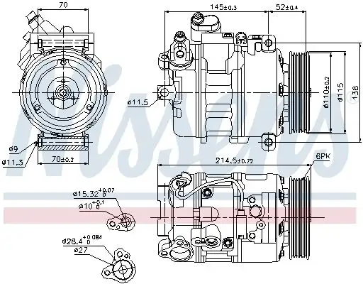 NISSENS Kompressor, Klimaanlage INIS89214