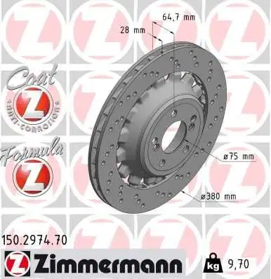 ZIMMERMANN Bremsscheibe 4250238782438