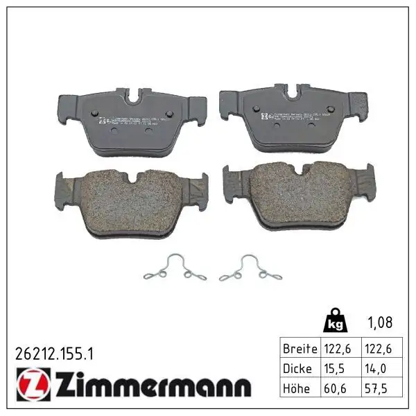 ZIMMERMANN Bremsbelagsatz, Scheibenbremse 4250238788379
