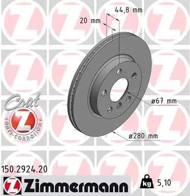 ZIMMERMANN Bremsscheibe IZIN150292420