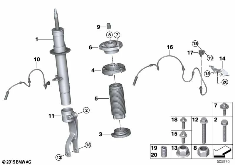 BMW Federbeinhalter links X5 G05 XM G09