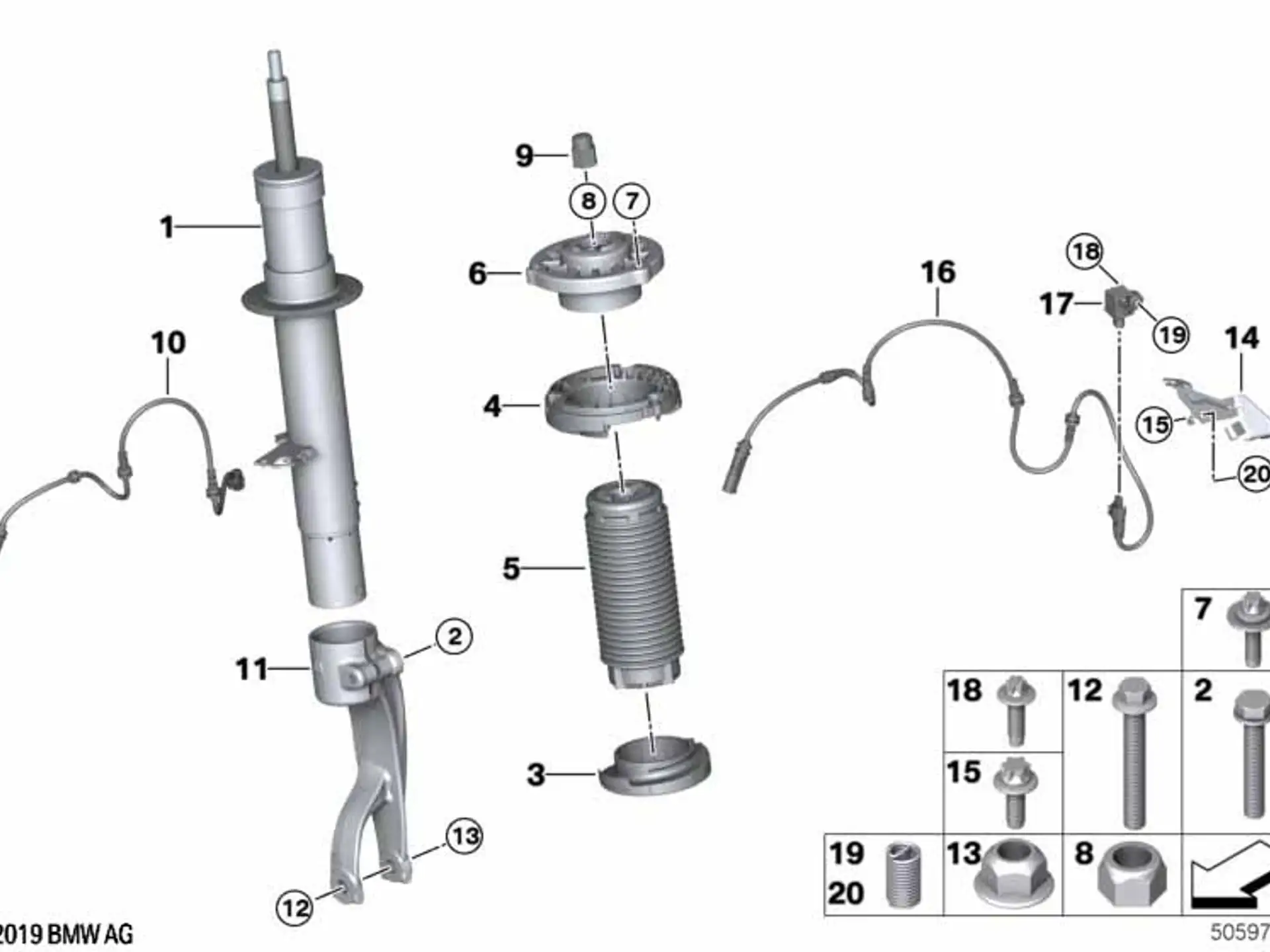 BMW Federbeinhalter links X5 G05 XM G09