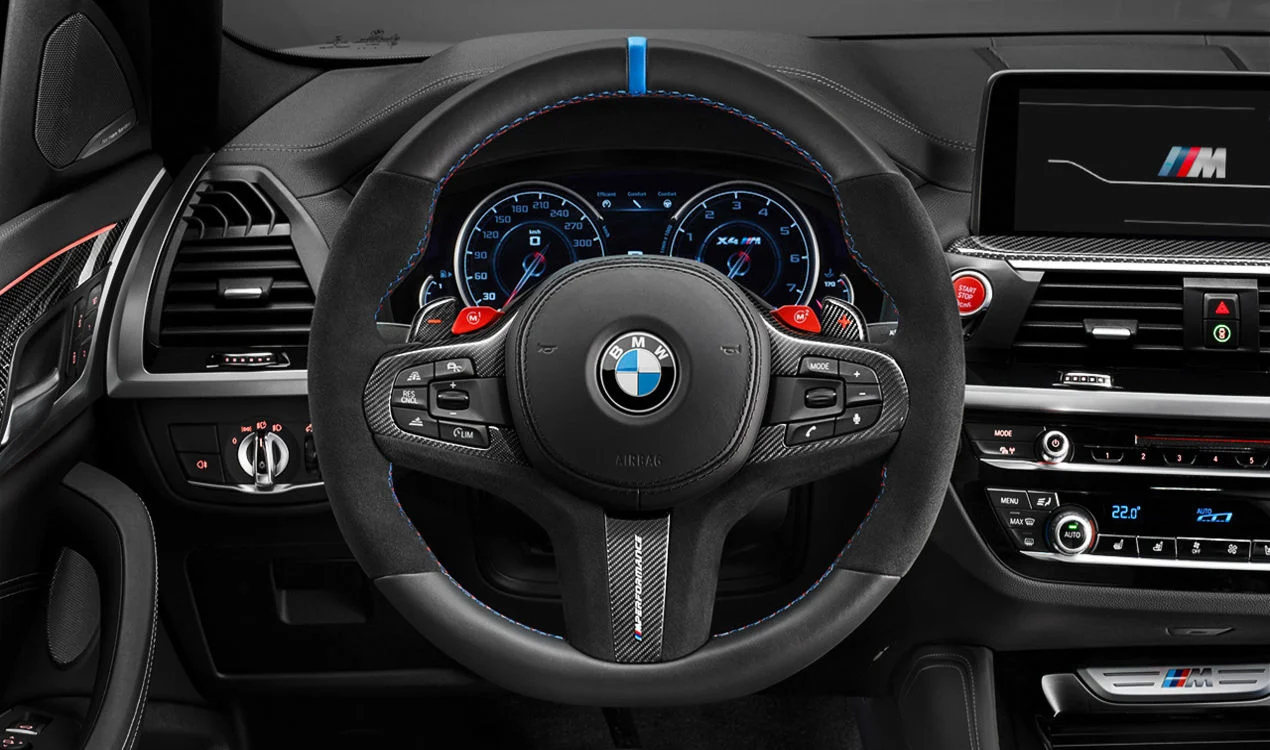 BMW M Performance Lenkradblende Carbon/Alcantara 5er G30 G31 M5 F90 6er G32 8er G14 G15 G16 M8 F91 F92 F93 X3 G01 X3M F97 X4 G02 X4M F98 X5 G05 X5M F95 X6 G06 X6M F96 X7 G07