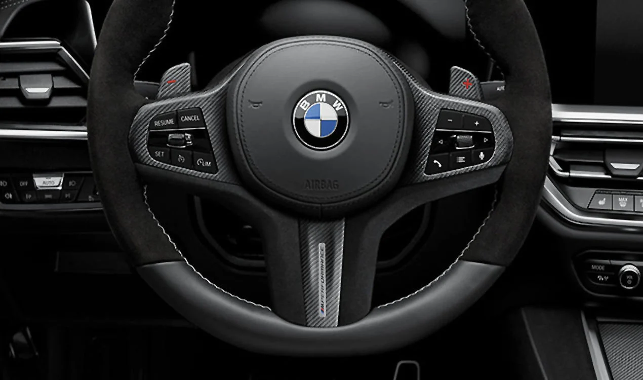 BMW M Performance Lenkrad Abdeckung Leder / Carbon 1er F40 2er F44 G42 3er G20 G21 M3 G80 4er G22 G23 G26 M4 G82 G83 Z4 G29
