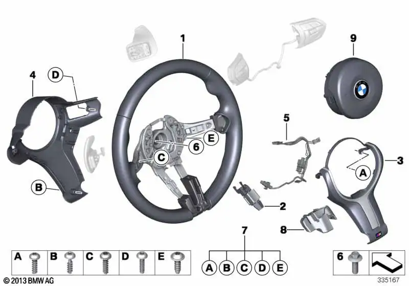 BMW Abdeckung Lenkrad hinten M2 F87 M3 F80 M4 F82 F83 5er F10 6er