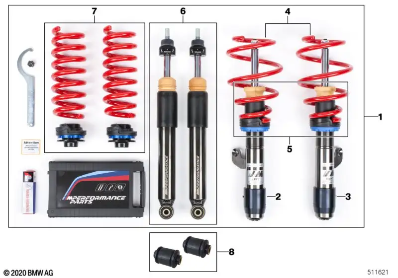 BMW M Performance Reparatursatz Gummilager Stossdämpfer M2 F87