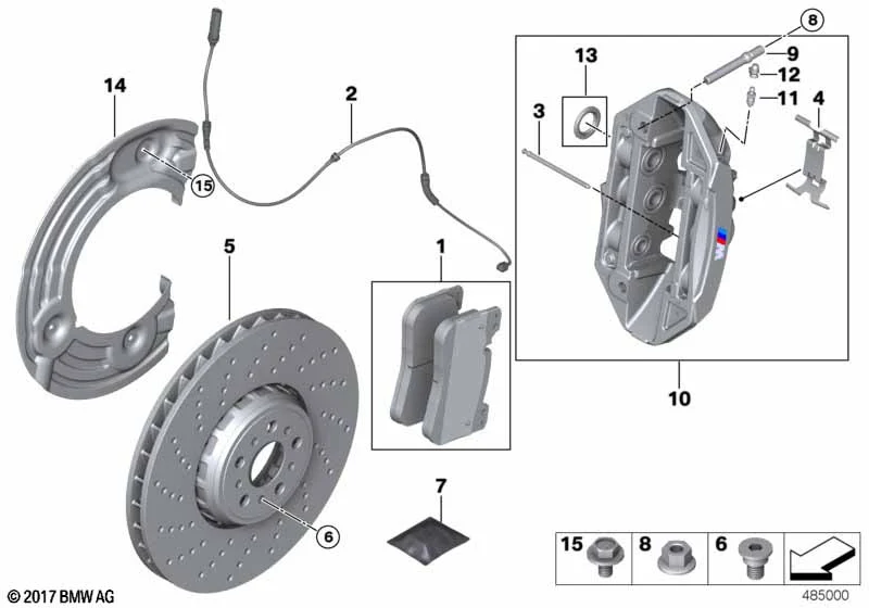 BMW Reparatursatz Bremsbeläge asbestfrei M5 F90 M8 F91 F92 F93