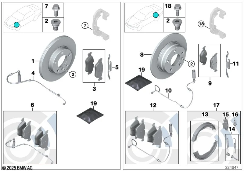 BMW Bremsscheibe belüftet links E82 E90 E92 E93 34112283385