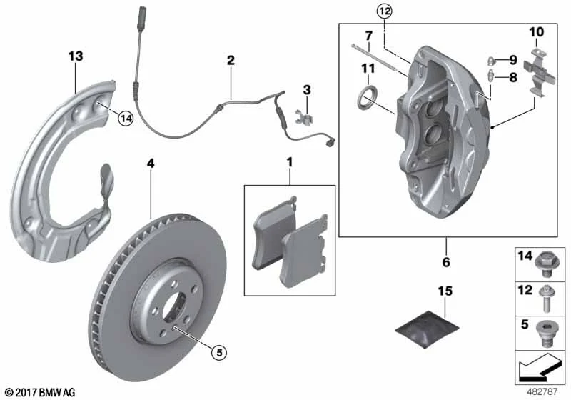 BMW Bremsscheibe Leichtbau belüftet links (348X36) 3er G20 G21 4er G22 G23 5er G30 G31 G38 6er G32 GT 7er G11 G12 8er G14 G15 G16 iX I20 X3 G01 X4 G02 X5 G05 Z4 G29