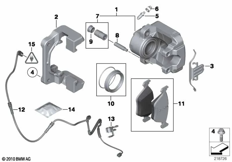 BMW Reparatursatz Bremsbeläge 5er F10 F11