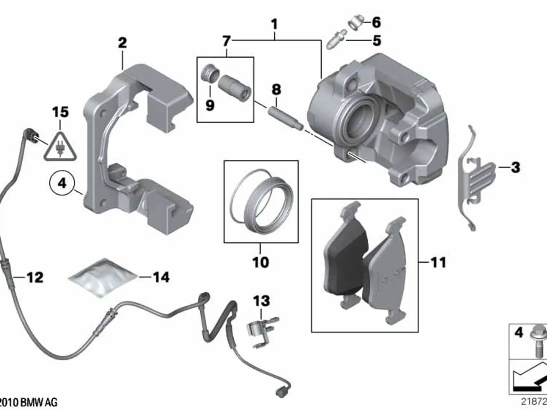 BMW Reparatursatz Bremsbeläge 5er F10 F11