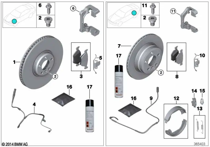 BMW Bremsscheibe belüftet 1er F20 F21 2er F22 F23 3er E90 E91 E92