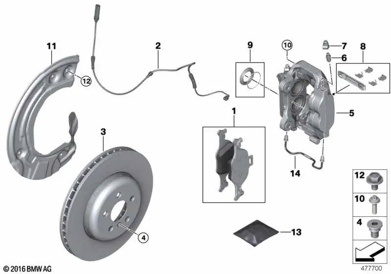 BMW Bremsscheibe belüftet (348X30) 5er G30 G31 iX3 G08